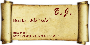 Beitz Jákó névjegykártya